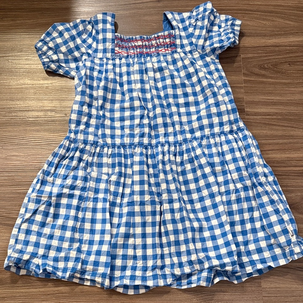 Charming Blue and White Kids Checkered Dress